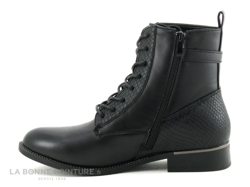 Achat chaussures Moran's Femme Boots, vente Morans TERS - Chaussure montante noire Femme - Lacet et zip