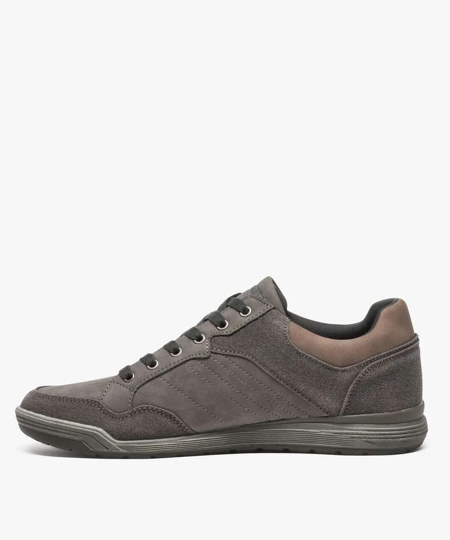 baskets homme baskets de ville multimatieres avec surpiqures gris standard