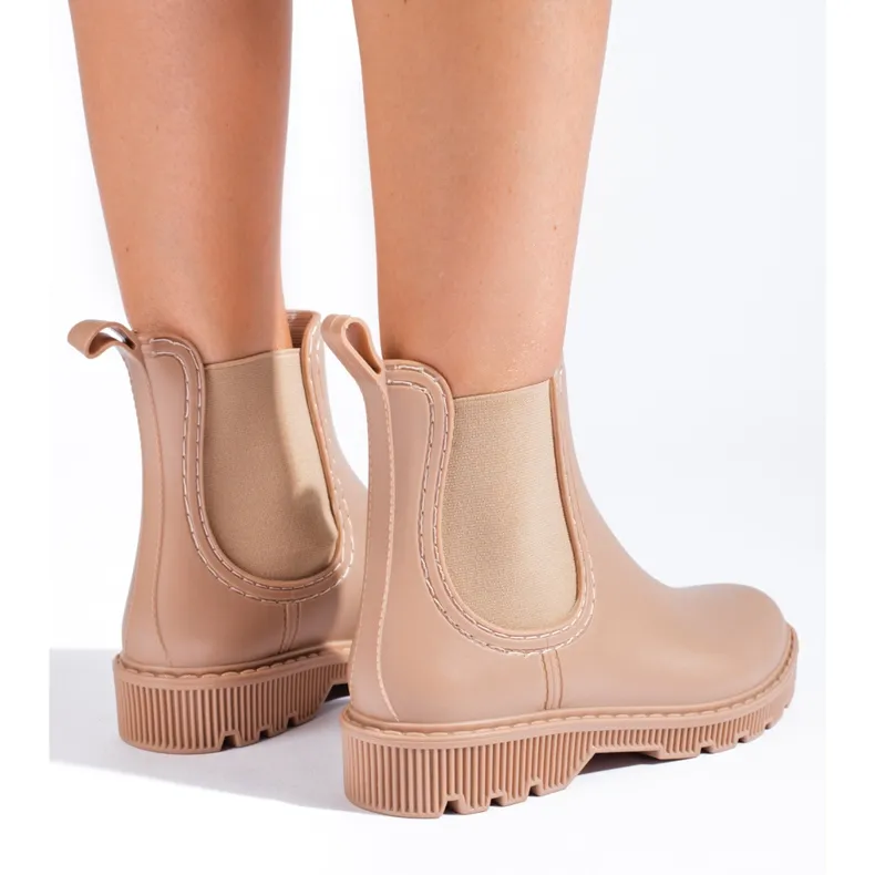 Bottes en caoutchouc beiges courtes Shelovet