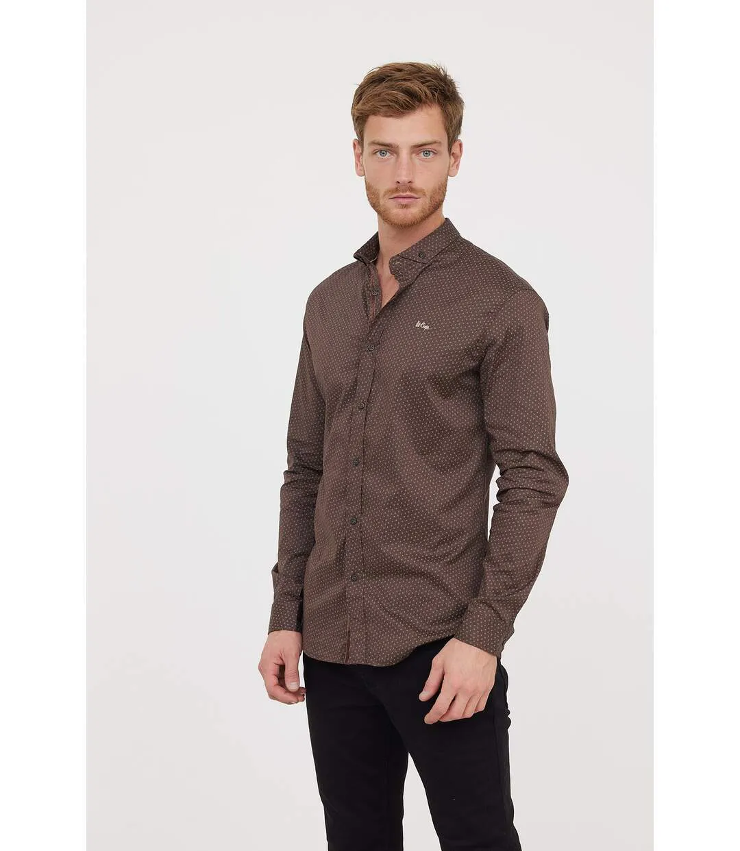 Chemise manches longues coton slim DUMY