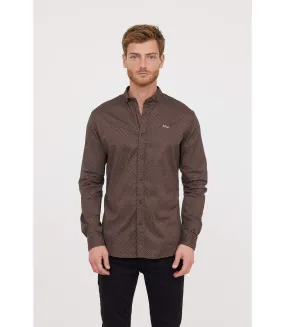 Chemise manches longues coton slim DUMY