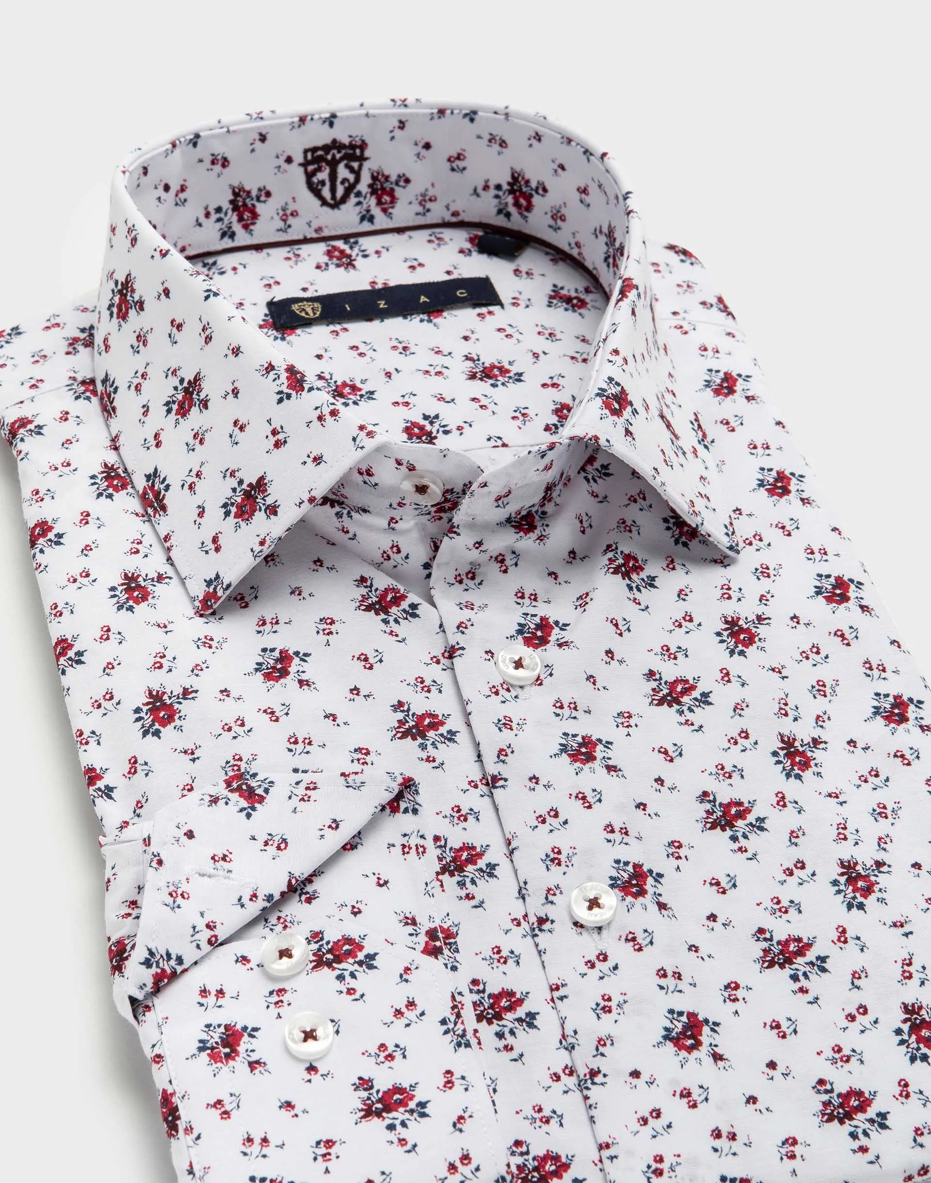 Chemise slim motif rouge