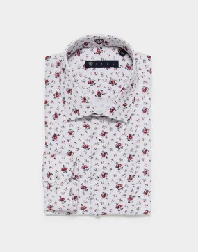 Chemise slim motif rouge