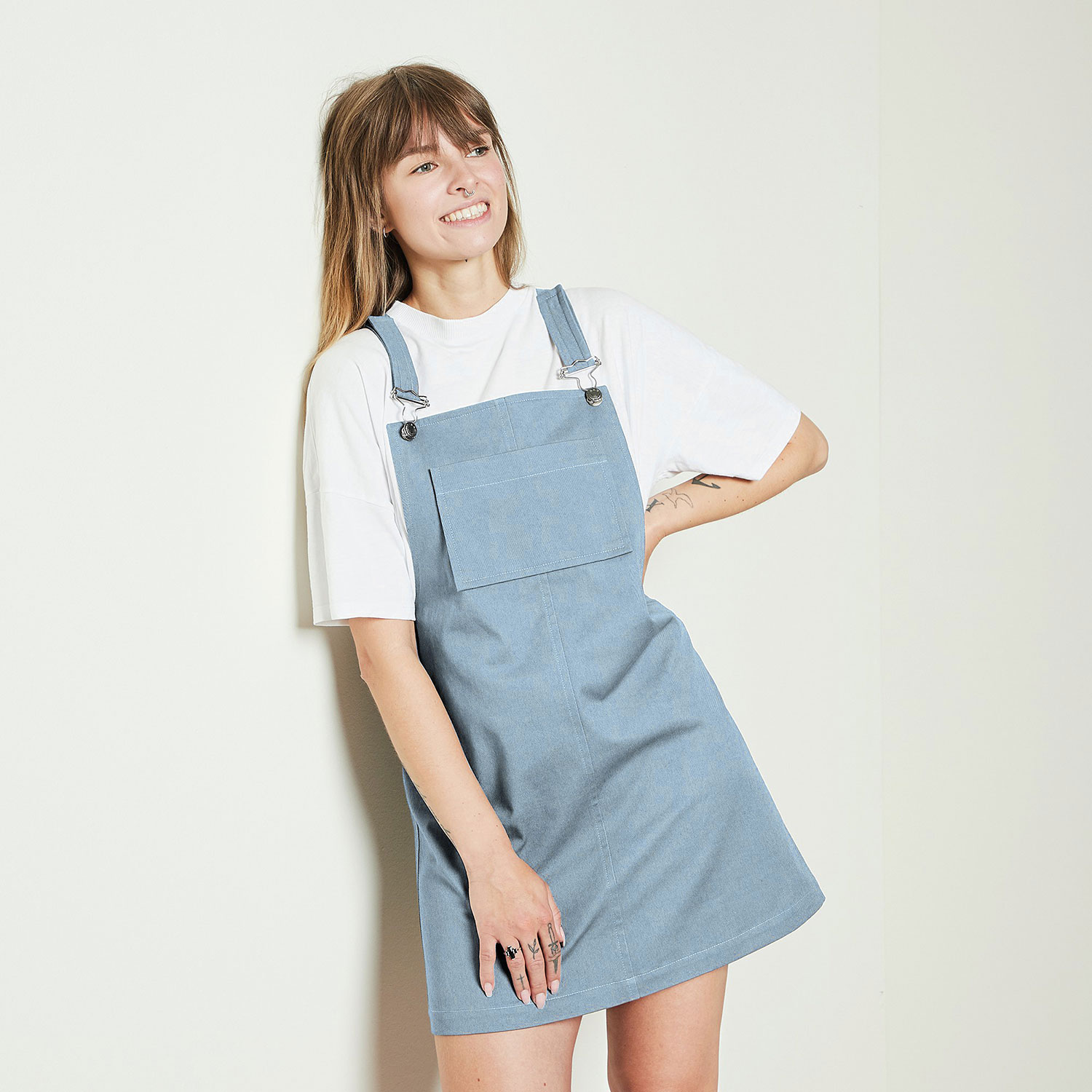 Denim de coton stretch moyen – bleu clair
