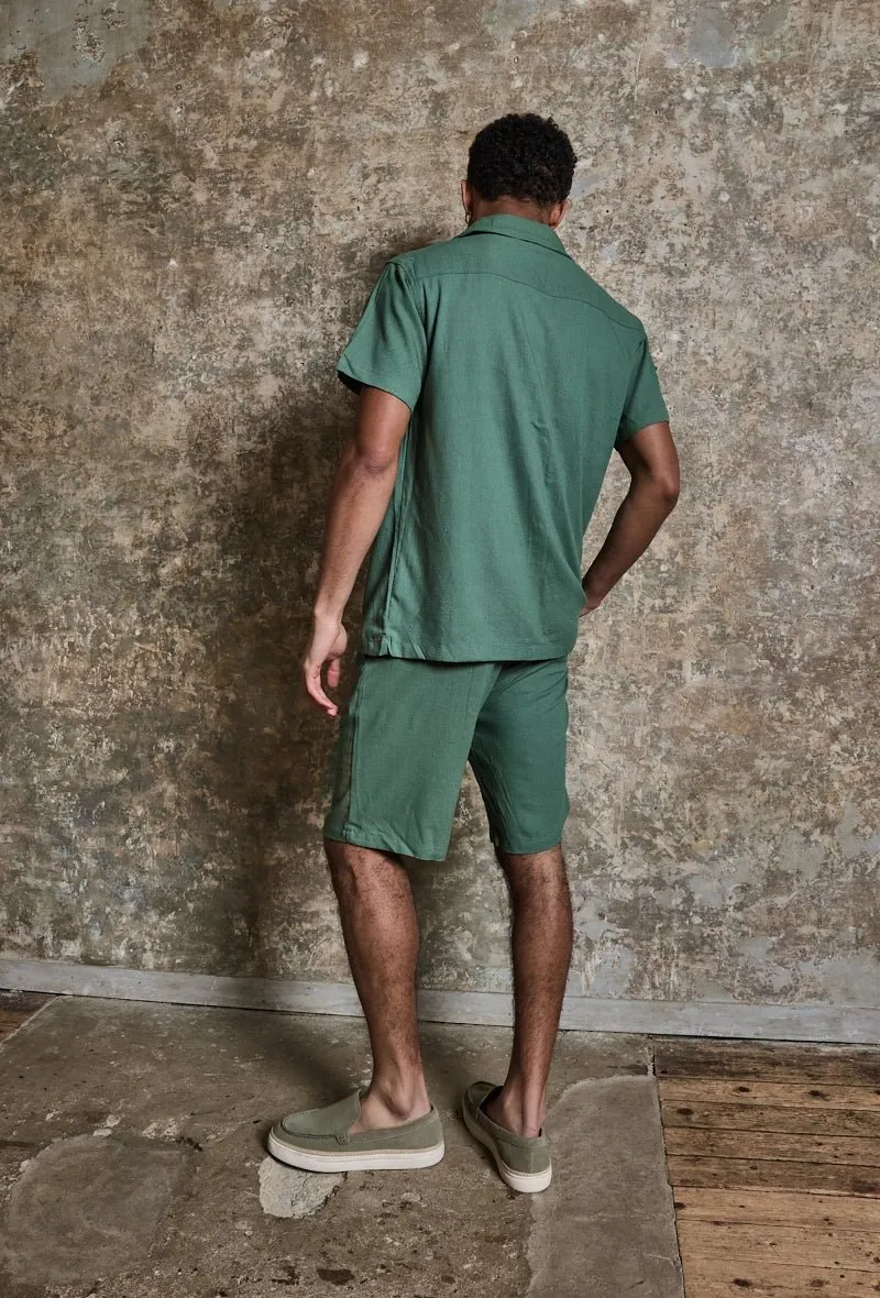 Ensemble uni chemise manches courtes short