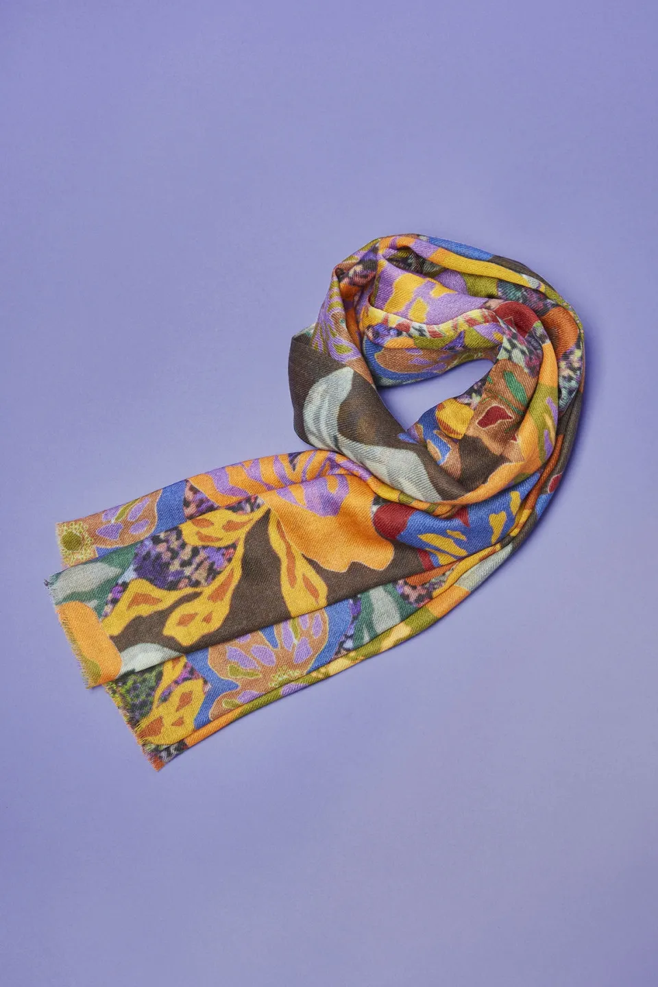 Foulard Laine Et Soie Praline