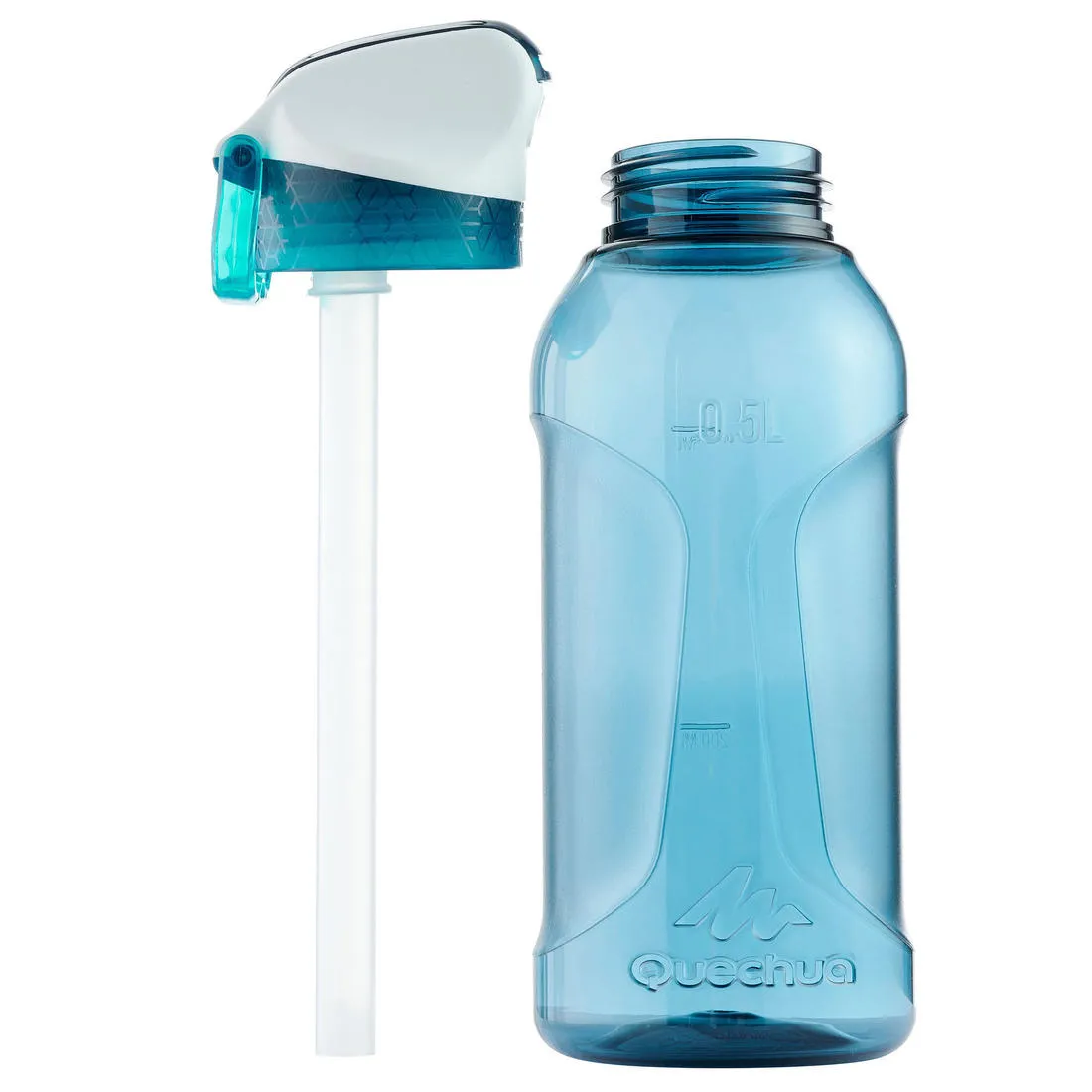 Gourde 500 enfant 0,5L Ecozen, bouchon instantané, pipette et paille, randonnée