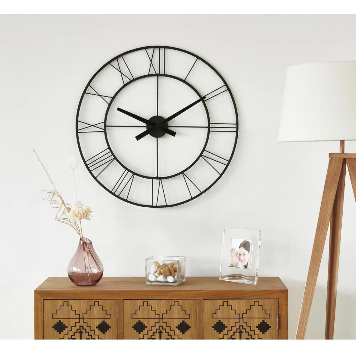 Horloge ronde design Charles Noir  | 3 Suisses