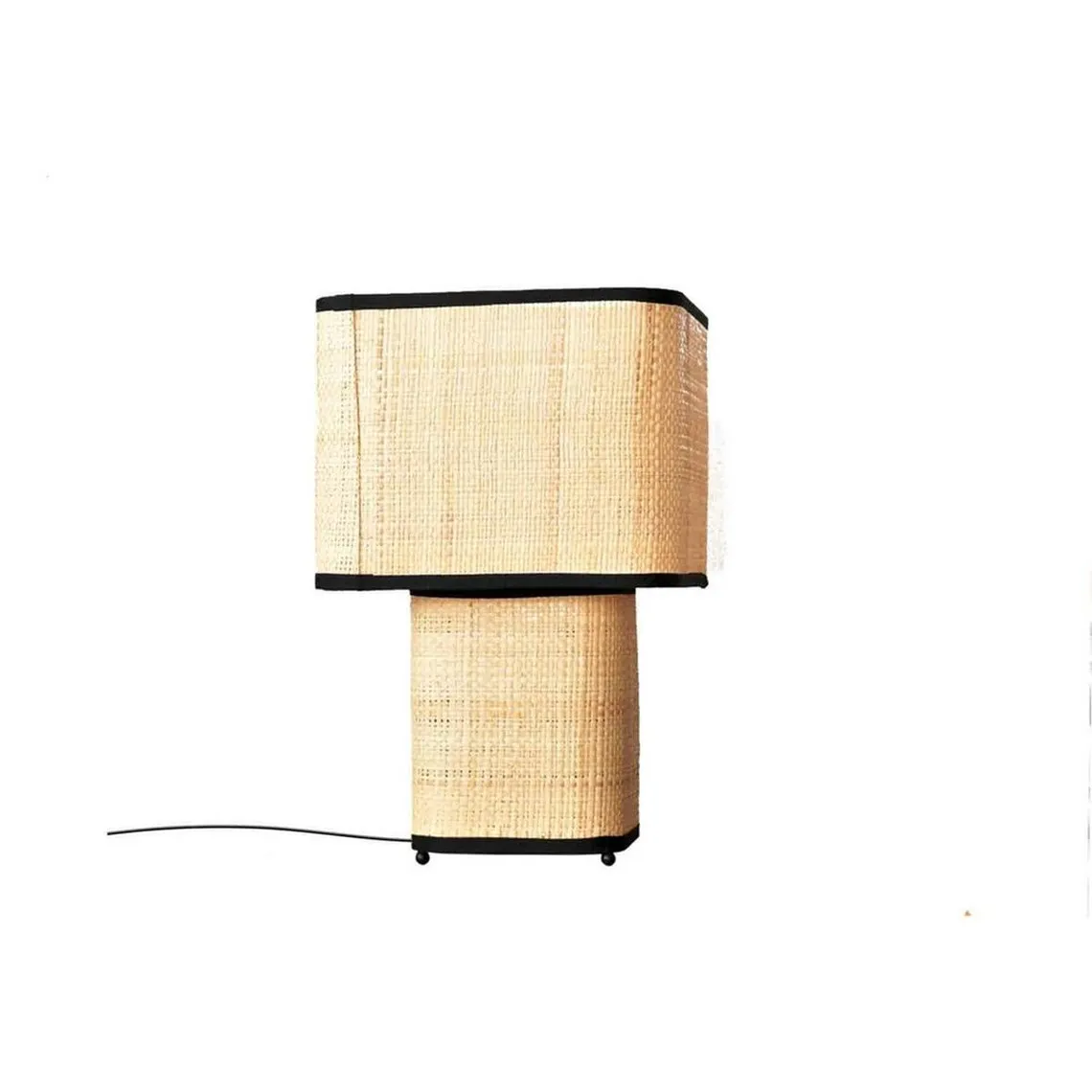 Lampe Germaine raphia noir  | 3 Suisses
