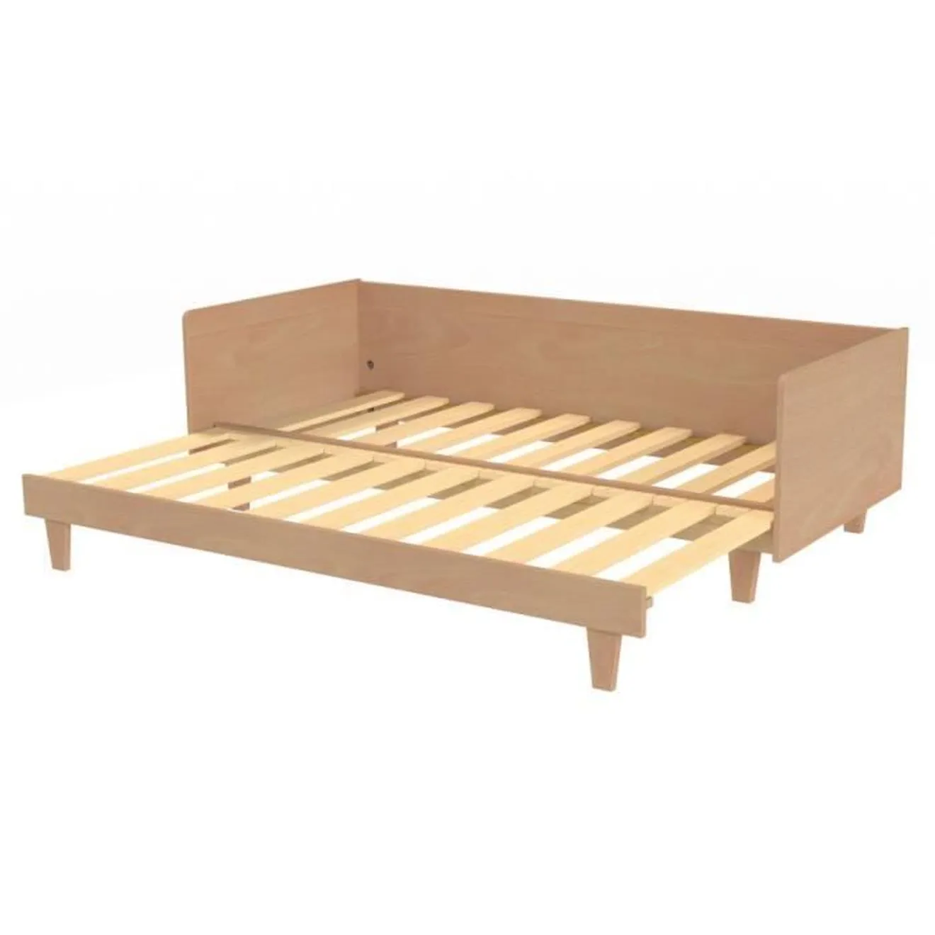 Lit extensible en hêtre naturel 80-160x200 Ayden beige - Alfred & Compagnie