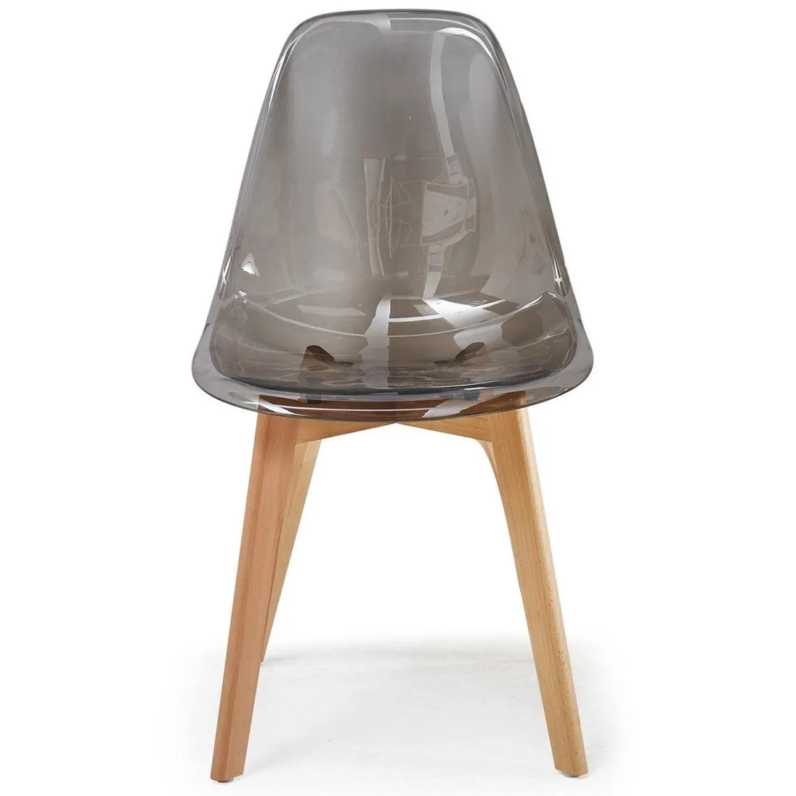 Lot de 4 chaises scandinaves Larry plexi Fumé | 3 Suisses