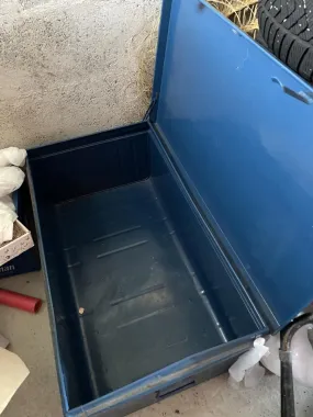 malles de rangement en acier bleu