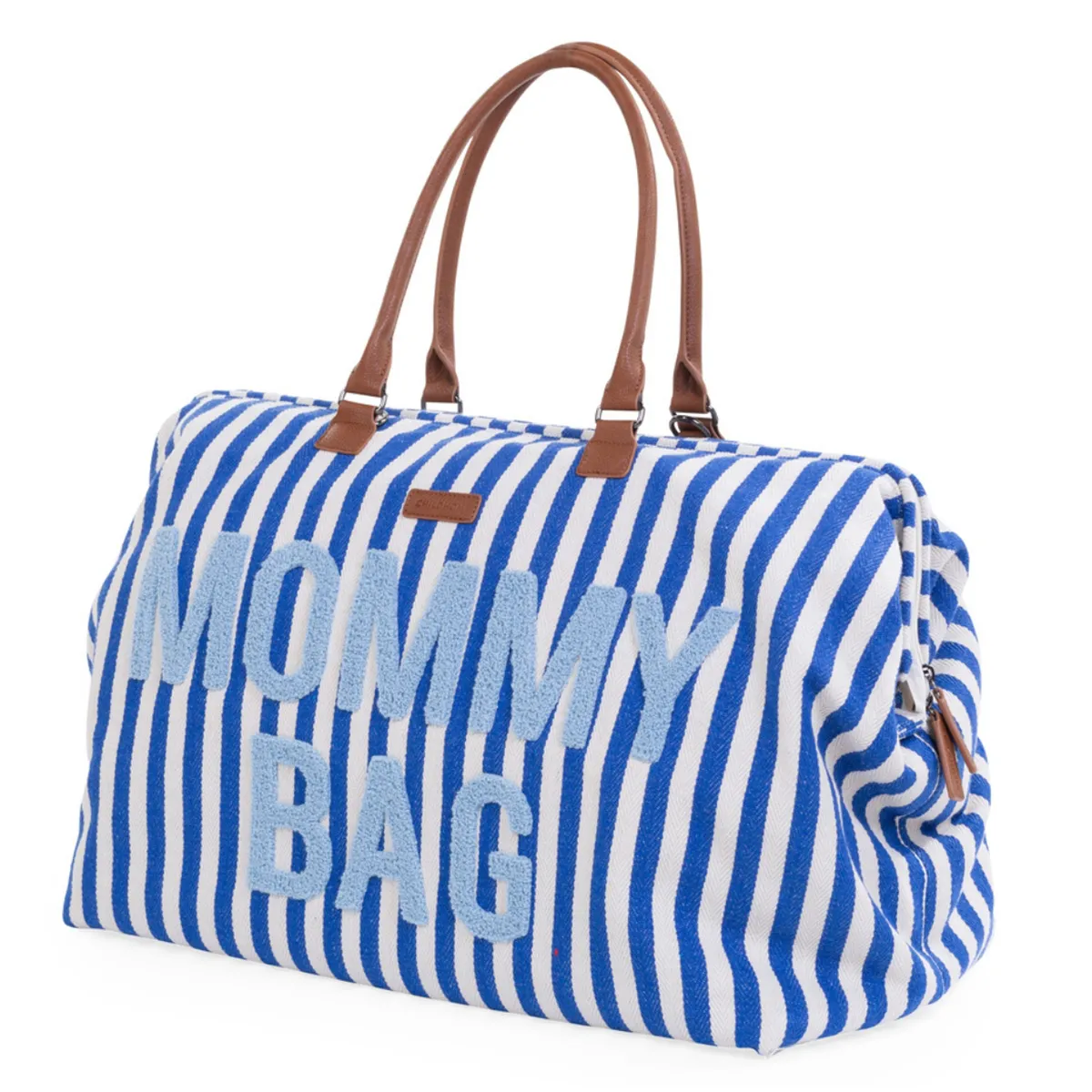 Mommy Bag Large - Rayures Bleu Electrique Bleu Clair