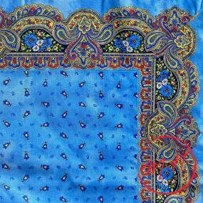 Nappe provençale bordée bleu passé 150x250