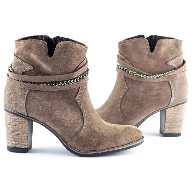 Olivier Boots à chaine Megi beige