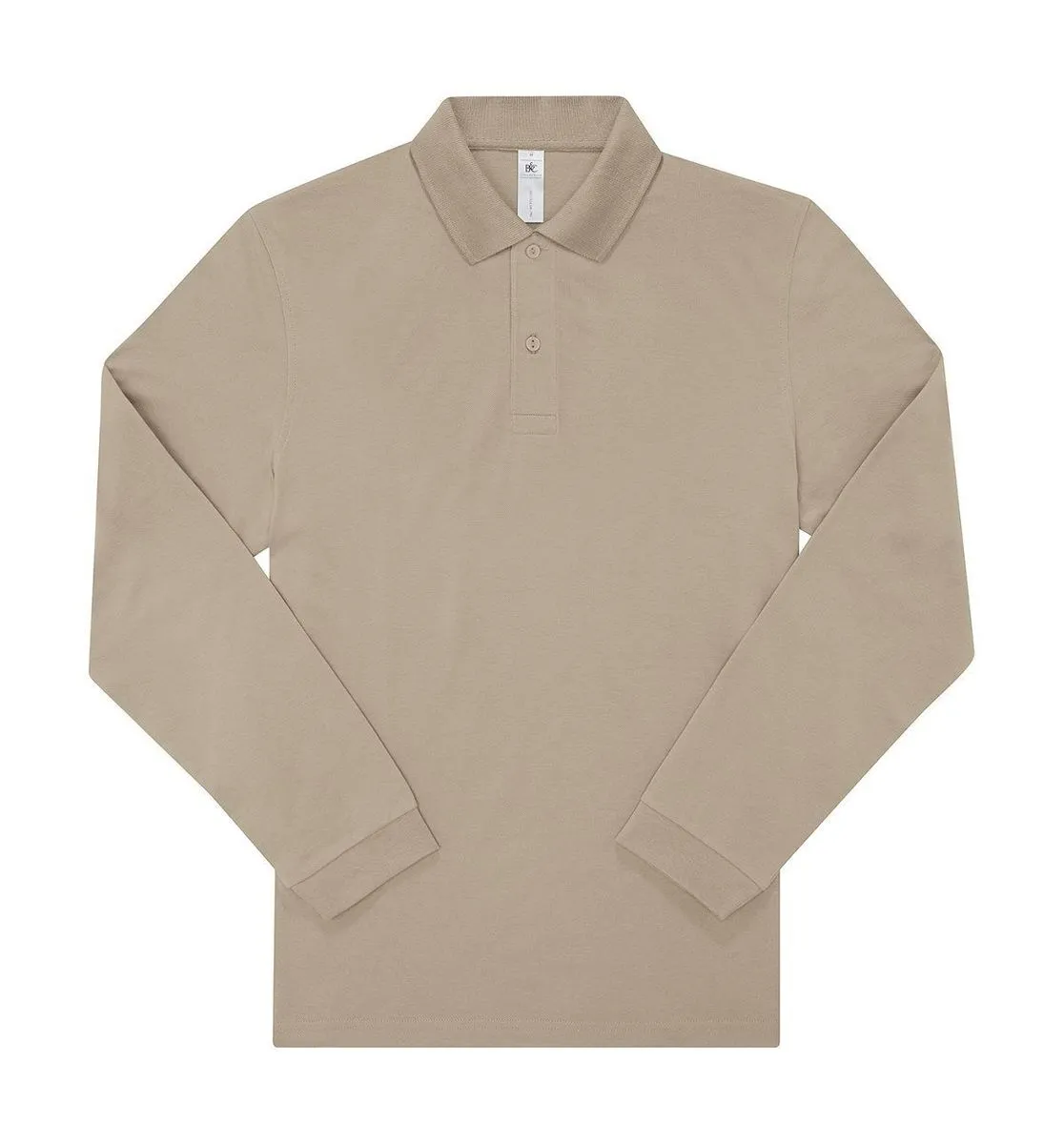 Polo manches longues- Homme - PU425 - beige mastic 