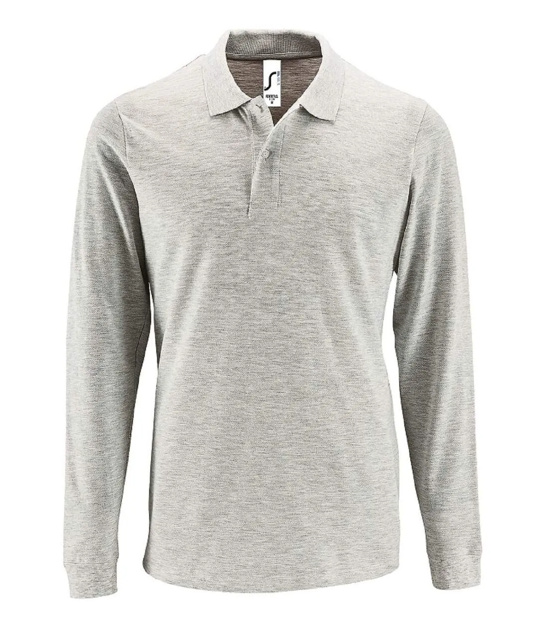 Polos manches longues - Homme - 02087 - blanc chiné