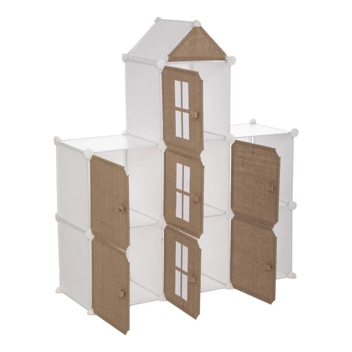 Rangement château beige en jute | 3 Suisses