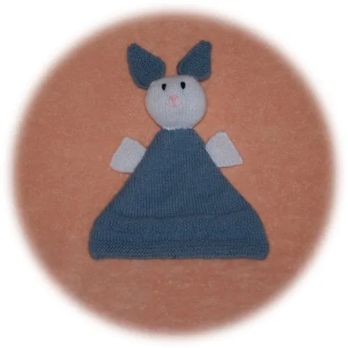 Raplapla lapin bleu doudou mouchoir