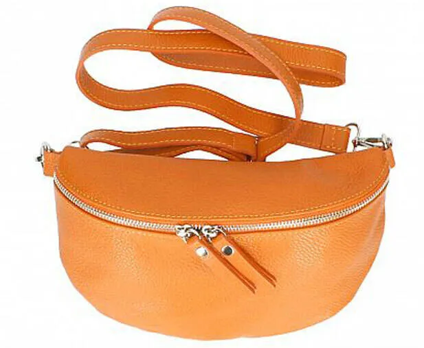 Sac banane cuir arancio