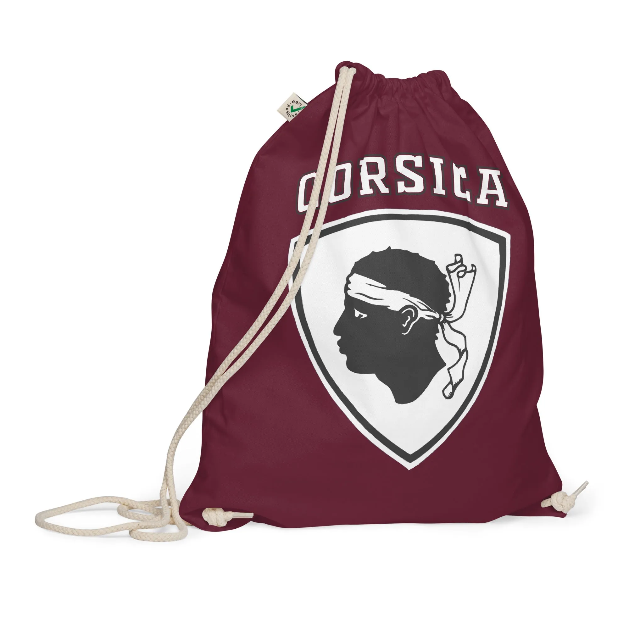 Sac à cordon en coton biologique Blason Corsica