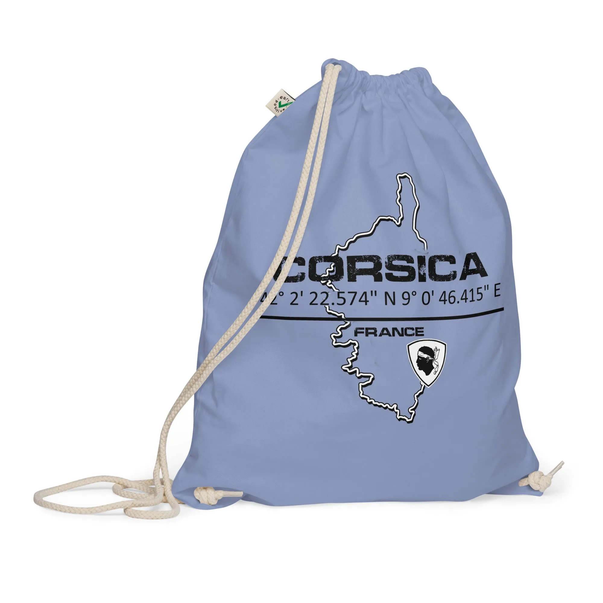 Sac à cordon en coton biologique GPS Corsica