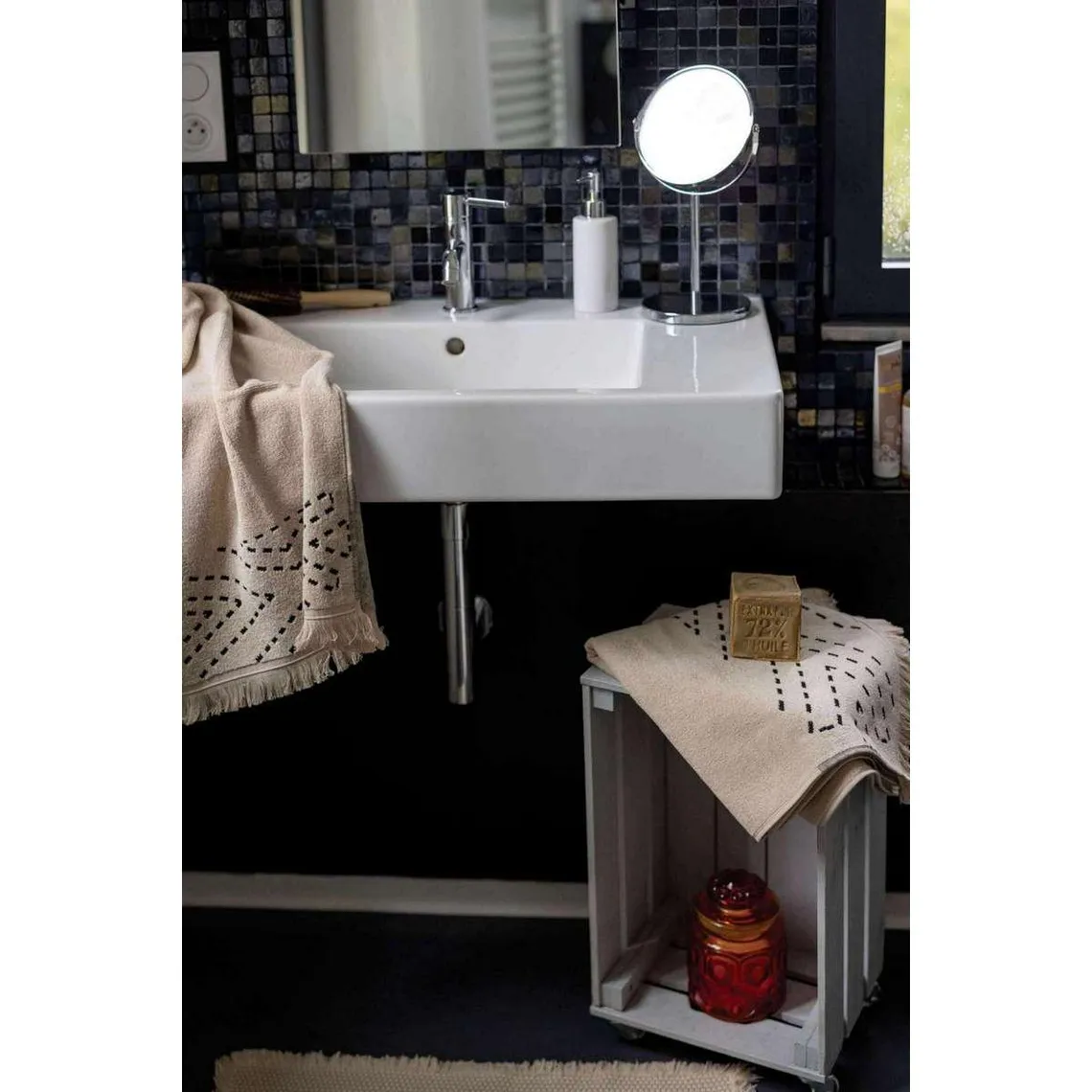 Serviette De Toilette en Coton Beige | 3 Suisses