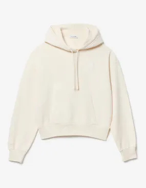 Sudadera con Capucha Lacoste Efecto Lavado Blanca Mujer