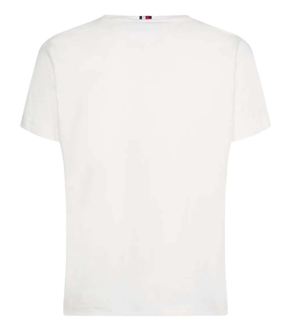 T-shirt Tommy H Sportswear  blanc avec manches courtes et col rond