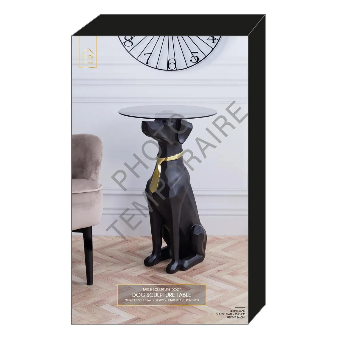 Table Basse Déco Chien Assis 66cm | 3 Suisses