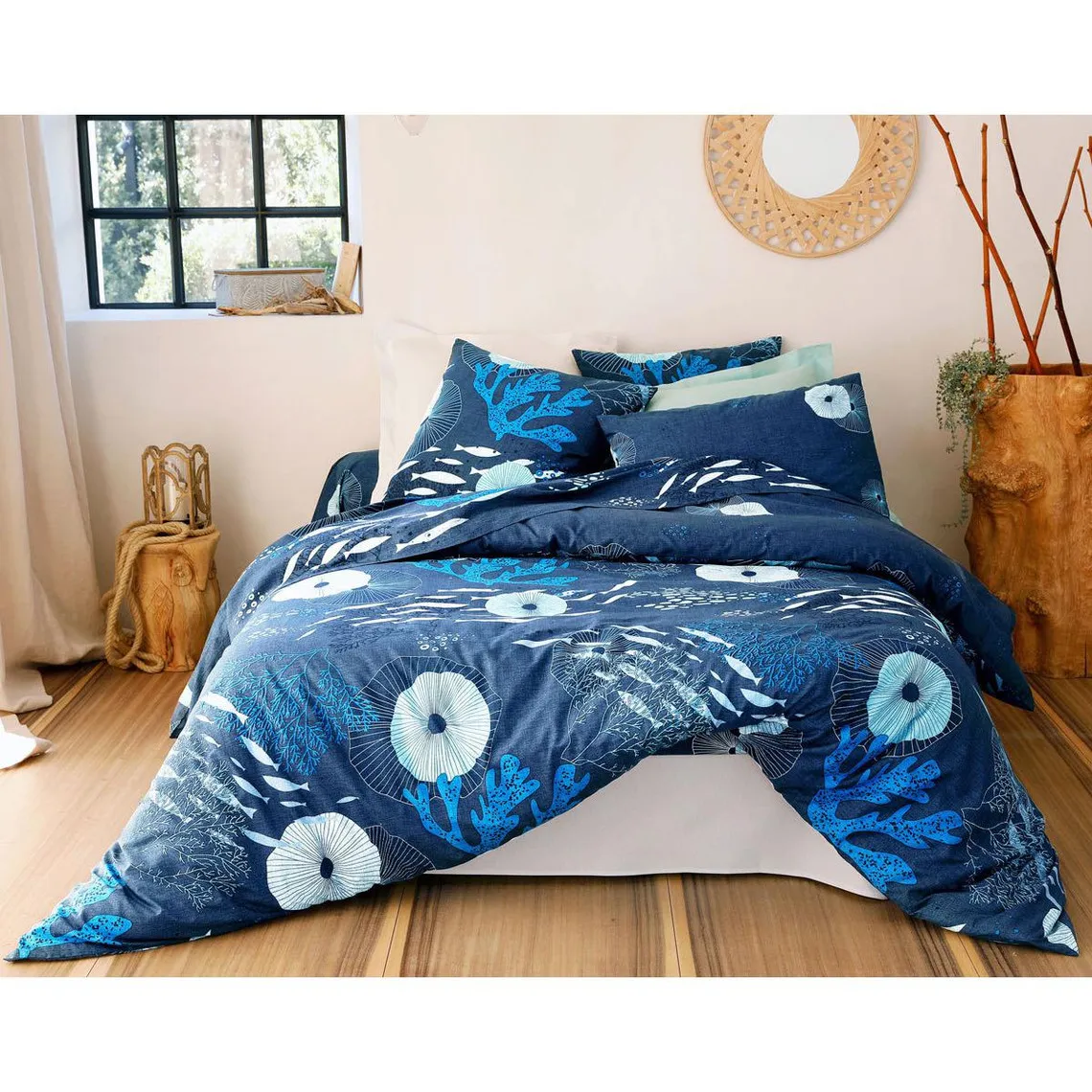 Taie d'oreiller ou de traversin MER BLEU - bleu | 3 Suisses