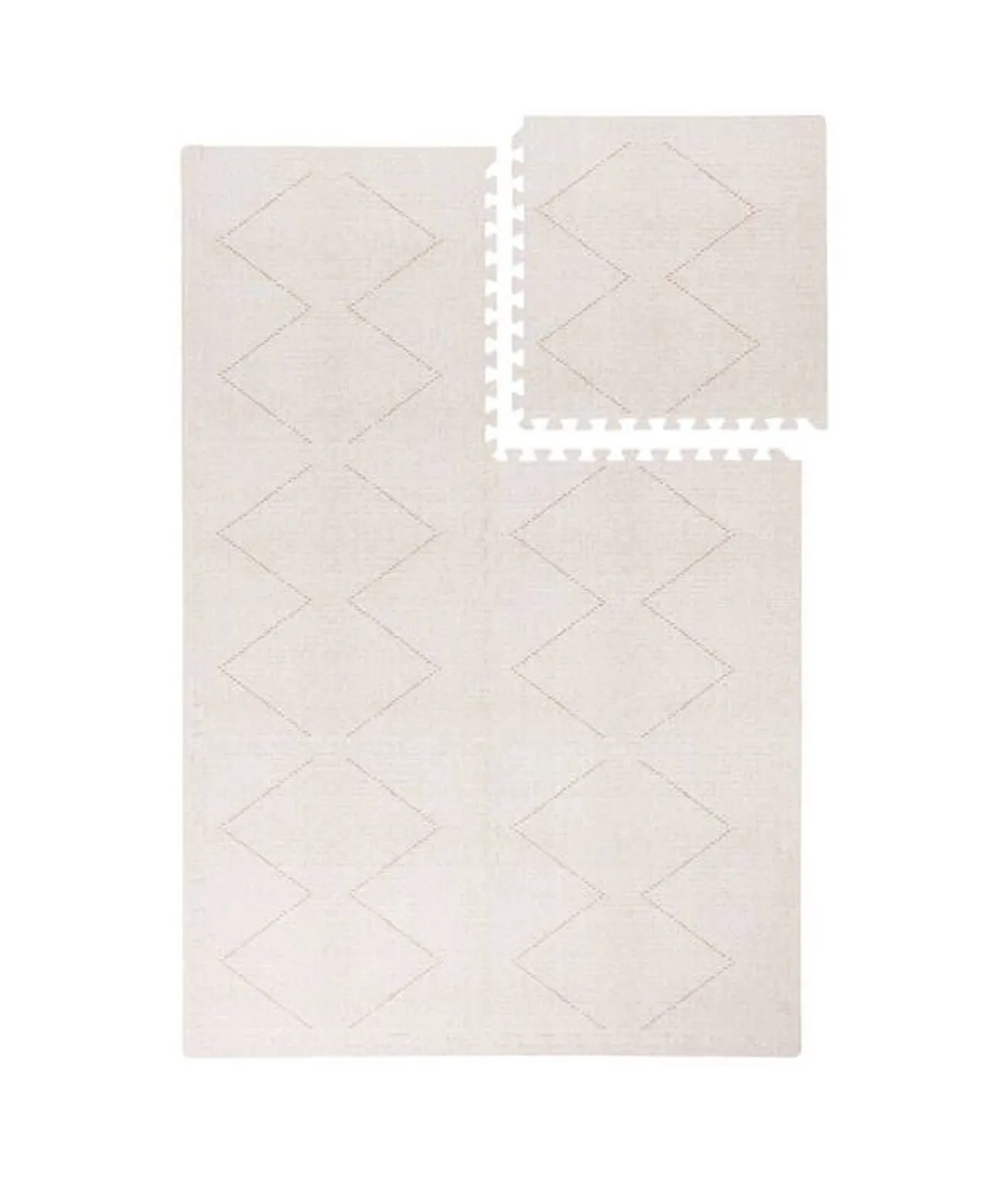 Tapis de Jeu Prettier Puzzle Toddlekind Beige - Taille 120x180cm - Mousse Eco-Responsable EVA beige - Toddlekind