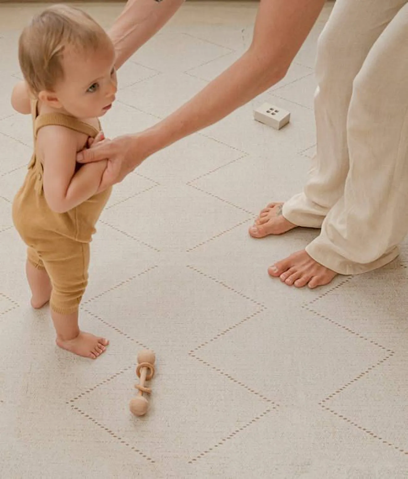Tapis de Jeu Prettier Puzzle Toddlekind Beige - Taille 120x180cm - Mousse Eco-Responsable EVA beige - Toddlekind