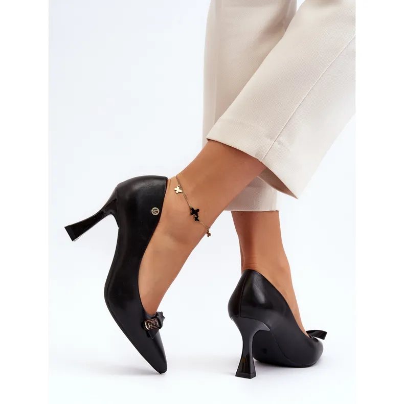Vinceza Pointes en cuir écologique Kismetti noir le noir